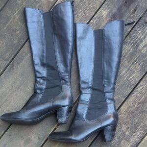 Naturalizer Black Heeled Boots with Tall Shaft